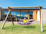 Pink 40" Saucer Tree Swing, 2 Hanging Ways 360&deg Rotation Adjustable Ropes 46.5"-68" 76748698