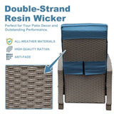 Outdoor Recliner Chair, Patio Recliner with Hand-Woven Wicker, Flip Table Push Back, Adjustable W1859P196402