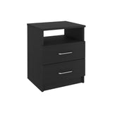 Napoles Nightstand , End Table, Side Table Superior Top, Two Drawers, One Shelf -Black B07091967