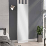 Leto Xl Shoe Rack, Mirror, Five Interior Shelves, Single Door Cabinet -White B07091930