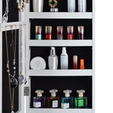 ZNTS Full Mirror Fashion Simple Jewelry Storage Cabinet With Led Light Can Be Hung On The Door Or Wall 97790042