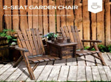 Wooden Chair Loveseat with Inset Ice Bucket Garden chairs/courtyard chairs 10924082