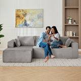 Compression Sectional Couch with Comfy Chaise, Boneless L Shape Sofa with Deep Seat, Minimalist 17089981