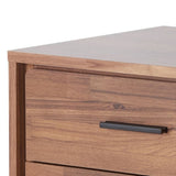 ZNTS Walnut 2-Drawer Accent Table with Hairpin Legs B062P181398