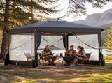 10x10 FT Folding Canopy Tent with 4 Sidewalls, One-Push Central Lock Outdoor Canopy with 2 Clear 04350771