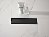12 Inch Linear Shower Drain with 2-in-1 Flat & Tile Insert Removable Cover, 304 Stainless Steel with 50253508