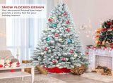 Artificial 7ft Flocked Christmas Tree with 1124 PE/PVC Mixed Branch Tips, Pine cone*45pcs, memory 11930555