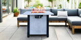 25" H Outdoor Patio Propane Gas Fire Pit Table - 50,000 BTU High-temperature-resistant carving W2691P231712