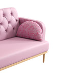 Loveseat sofa with tulip pattern Modern Upholstered Two Seater PU Sofa with 2 dumpling-shaped throw W1767106514