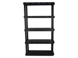5-Tier Black Plastic Shelf Unit, 68.8 H x 30 W x 13.88 D, 350 lb Capacity 05665084