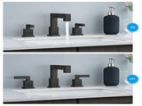 Matte Black Widespread Bathroom Faucet, Waterfall Bathroom Faucets for Sink 3 Hole, 2-Handles Modern T3177P277508