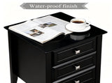 () 3-Drawer Nightstand with Square Handles Painted MDF Drawer Dresser 36491469