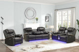 Challenger Modern Contemporary LED Power Recliner Loveseat with console, storage, stainless cup B009P294751