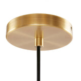 Bell Shaped Hanging Glass Pendant Light Gold/Clear Dia.9" B03597663