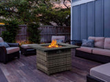 28-Inch Fire Table50000 BTU Gas Firepit with Volcanic Stone Black 53574282