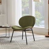 Mid-Century Modern Shell Chair Single Side Chair Tripod,Green fabric Lounge Chair in Walnut Finish W1143P214256