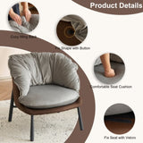 Velvet Accent Chair Barrel Chair with Metal Legs Modern Comfy Armchair Accent Reading Chair for 93829175