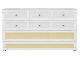Full Size Murphy Bed with Large Drawers,White N708P336203K