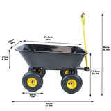 Folding car Poly Garden dump truck with steel frame, 10 inches. Pneumatic tire, black W22783097
