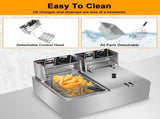 Dual Tank Electric Deep Fryer, 22.8QT/21.6L Large Capacity 110V 3400W with 15806454