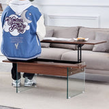 Multifunctional Lift Top Coffee Table -Dark Wood Color Grain Sticker, Essential for Modern W2920P226074