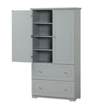 ZNTS Wide Bathroom Storage Cabinet, Freestanding Storage Cabinet with Two Drawers and Adjustable Shelf, WF312729AAE