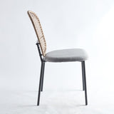 BLACK and gray sennit chair,set of 4,dining chair,coffee chair W23460281