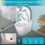 ZNTS Smart Toilet with Bidet Built in, Auto Open & Close, Elongated Heated seat, Foot Sensor Flush, LED W1243P203359