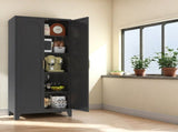 71'' 2 Shapely Doors Cabinet, Metal Storage Cabinet with Doors and Adjustable Shelves, for Bedroom, 63952140