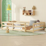 Twin Size Bed, Montessori Bed with Fence, Kids Montessori Bed Twin Size, Wood Montessori W1820P331919