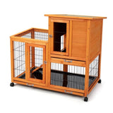 ZNTS Detachable Rabbit Hutch with Removable Tray and Rolling Casters, Orange W2181P190616