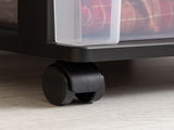 4-Drawer Narrow Plastic Storage Drawer Cart, Black, Set of 2 55824444