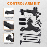 12x Front Suspension Lower Control Arms Sway Bar Tierod for 2007-2015 GMC Acadia 75202379