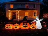 8 ft Halloween Inflatable Pumpkin Family and Ghost with 5 Built-In LED Lights 51851445