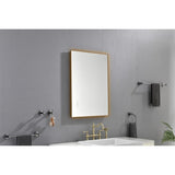 32x24 Inch LED Backlit Bathroom Mirror with Metal Frame, Wall Mounted Vanity Mirror with Smart Touch 93611282