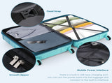 Luggage Sets 5 Piece, 20-inch with USB Port, ABS Durable Suitcase with Travel Bag, ABSPC Hard Shell N726P265424C
