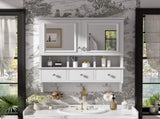 4-in-1 Bathroom Mirror Cabinet, 24-inch Wall Mounted Medicine Cabinet with Drawers & Organizer 67622975