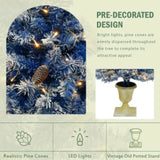 Pre-lit Xmas Tree Artificial Christmas 4-Piece Set,Garland, Wreath and Set of 2 Entrance Trees X-mas PX307761AAC