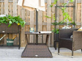 2-Tier Rattan Wicker Side Table Outdoor Patio Table with Umbrella Hole & Storage Shelf 44655163