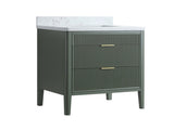 Fully Assembled 30'' Green Freestanding Single Sink Bathroom Vanity with Solid Wood Construction and W1826P308974