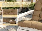 2-Pack Khaki Tufted High Back Chair Cushions Set Non-Slip Patio Furniture Pad for Outdoor Living 62645039