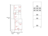 Kitchen Pantry, 2 Doors, 4 Legs, 8 Shelves B097P296805