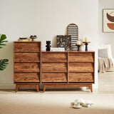 6 Drawer Double Dresser Features Vintage-style and Bevel Design W578132029