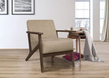 ZNTS Modern Home Furniture 1pc Accent Chair Cushion Seat Back Light Brown Upholstery Solid Wood Frame B011P271915