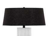 Petra 26" Contemporary Polyresin Table Lamp in Cream Polyresin and Black Metal with Black Linen B202P224185