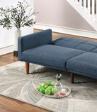 Transitional Look Living Room Sofa Couch Convertible Bed Navy Polyfiber 1pc Tufted Sofa Cushion HS00F8509-ID-AHD