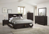 ZNTS Modern Bedroom Nightstand Brown Color Drawers Bed Side Table Rubberwood HSESF00F4861