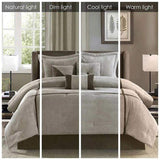 7 Piece Micro Corduroy Comforter Set Taupe Cal King B03596931