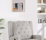 Contemporary Light Gray Color Polyfiber Swivel Recliner Chair 1pc Manual Motion Wing Back Tufted B011P184989