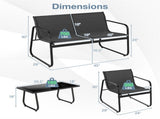 4-Piece Outdoor Conversation - 2 Chairs 1 Loveseat 1 Coffee Table,Patio Furniture 33613293